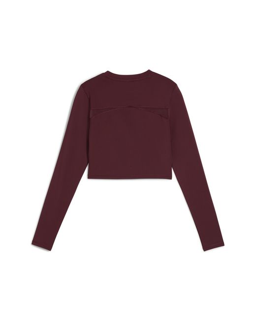 Camiseta Crop De Manga Larga Shape Para Mujer PUMA de color Red