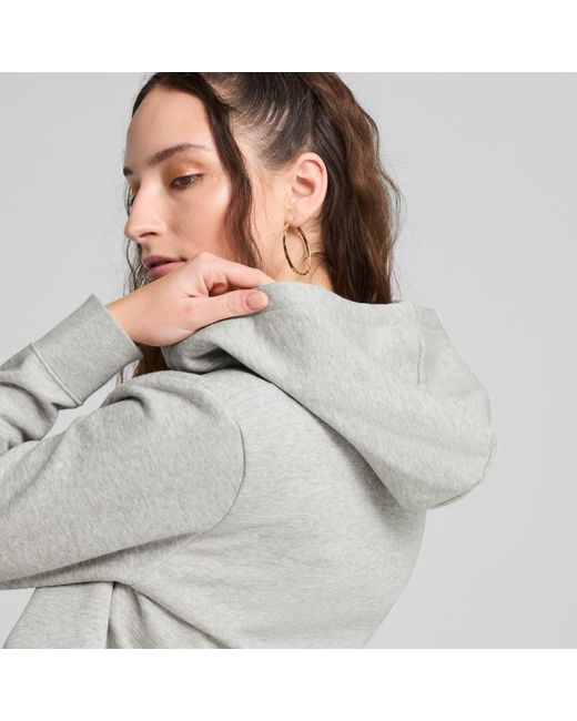 PUMA Gray Essentials Full-Zip Hoodie Light Heather