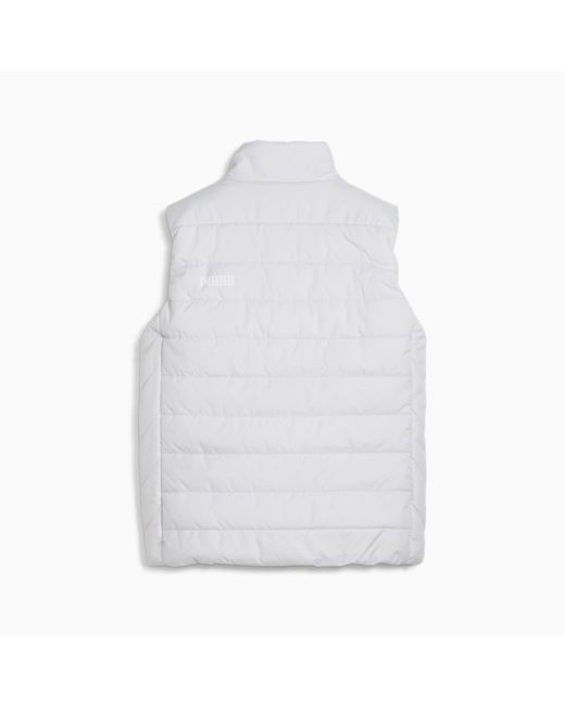 PUMA White Ess Padded Vest Jacket, Mist