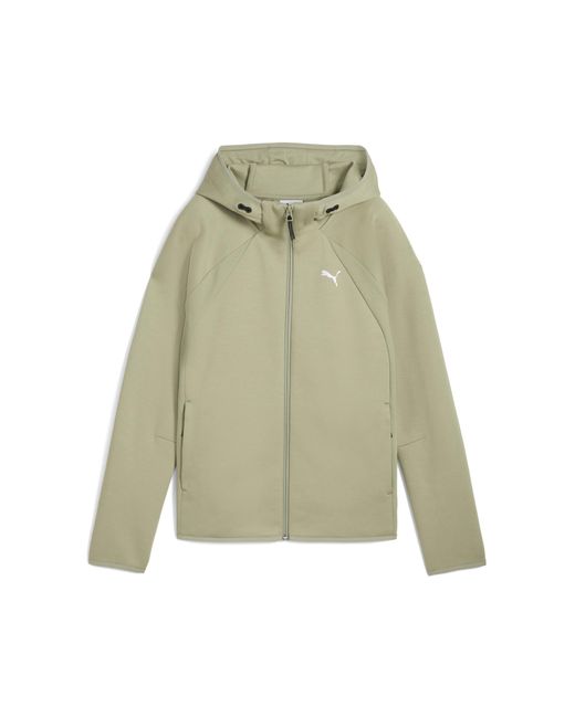 Felpa Con Cappuccio E Zip Integrale Evostripe Da Donna, Abbigliamento, Lux Army di PUMA in Natural