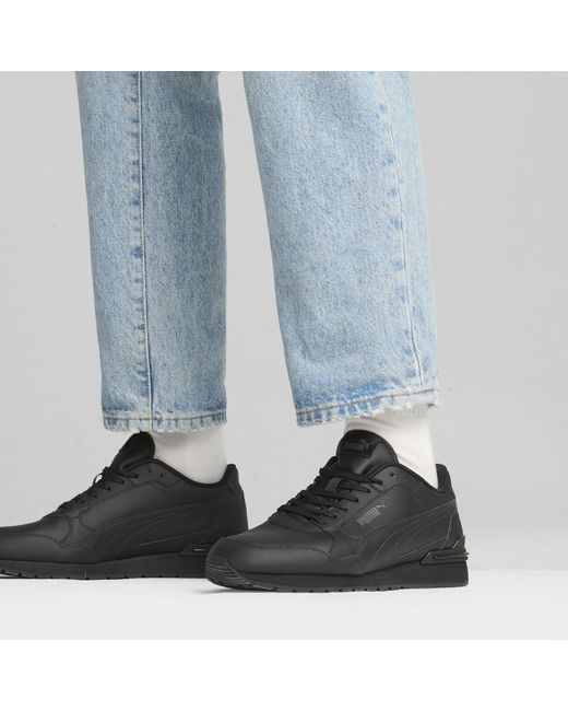 PUMA St Runner V4 Leather Unisex Sneakers in het Black