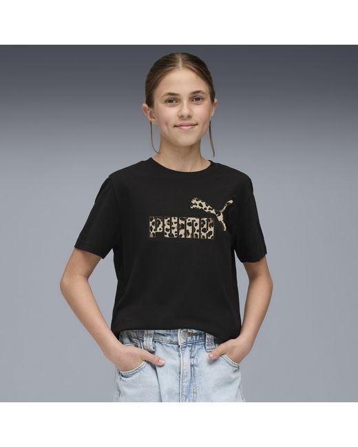 PUMA Black Essentials Graphic Animal T-Shirt Teenager, Kleidung