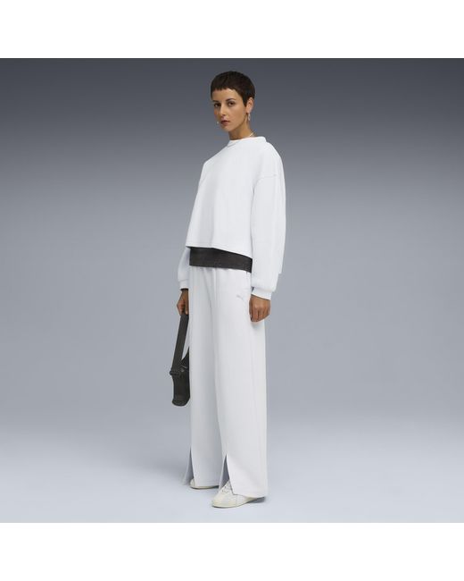 PUMA White Wardrobe Essentials Relaxed Hose Damen, Kleidung, Mist