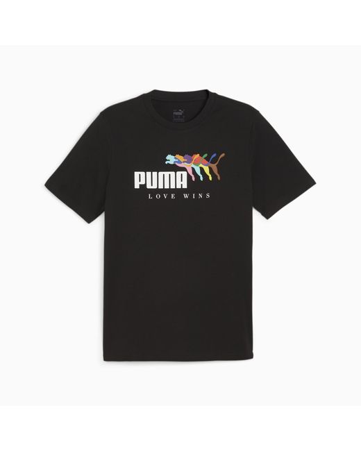 PUMA Black Ess+ Love Wins T-shirt for men