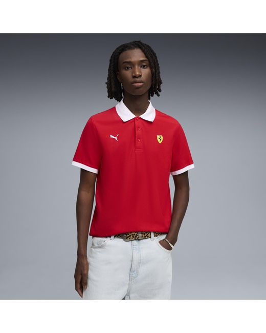 PUMA Red Scuderia Ferrari Pique Polo for men