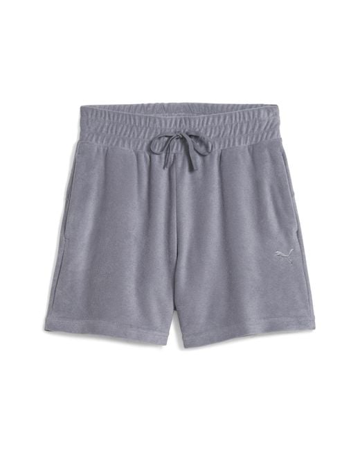 PUMA Gray Towelling Cat Shorts Damen