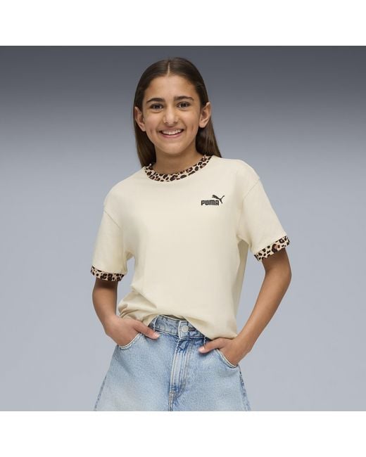 T-Shirt Con Grafica Animalier Essentials Dal Taglio Morbido Per Ragazze, Abbigliamento, Alpine Snow di PUMA in White