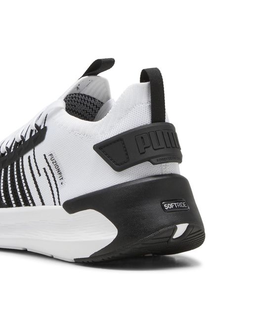 PUMA Softride Symmetry Fuzion Hardloopschoenen Voor Zwart/Grijs/Wit, Maat in het Black voor heren