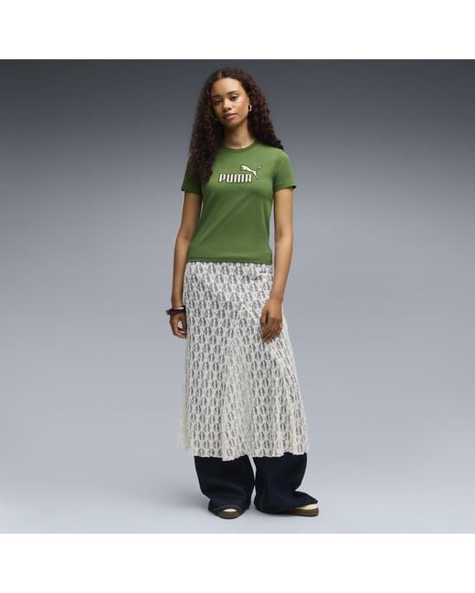 PUMA Green Elevated Essentials Slim T-Shirt