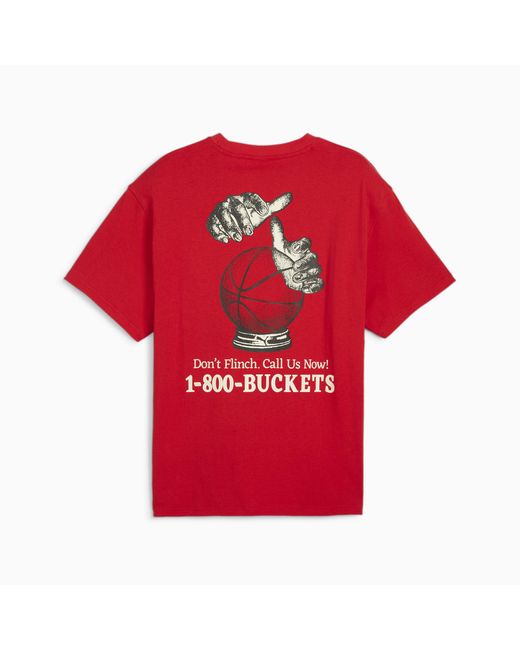 PUMA Red 1-800-buckets Basketball T-shirt for men