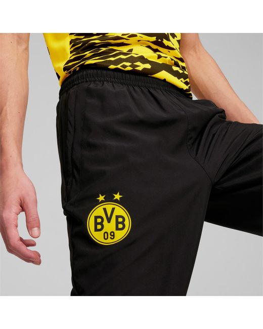 PUMA Black Borussia Dortmund Pre-match Woven Pants for men