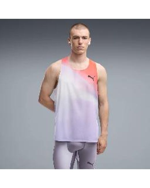 PUMA Purple Lightspeed Ultraweave Graphic Running Singlet for men