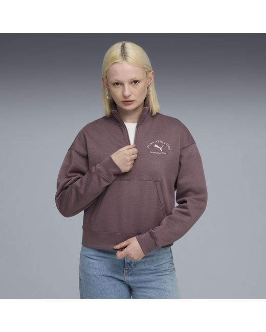 PUMA Purple Class Kurzes Sweatshirt Damen, Kleidung