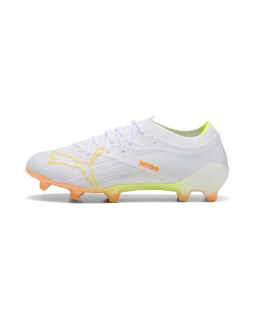 PUMA White Ultra Nitro 7 Pro Fg Football Boots