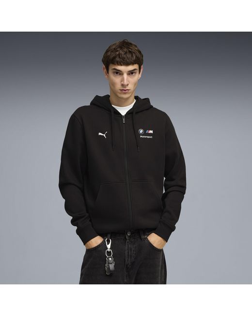 PUMA Black Bmw M Motorsport Essentials Fleece Track Jacket for men