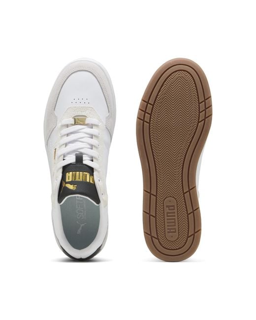 PUMA Court Classic Lux Sd Sneakers Uniseks, Zwart/Grijs/Wit, Maat in het White