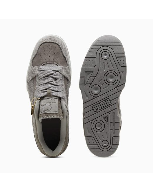 PUMA Gray Slipstream Reclaim Suede Sneakers