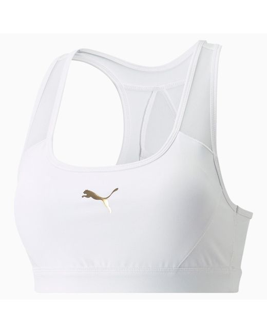 Reggiseno da training x PAMELA REIF in rete a medio impatto da di PUMA in White