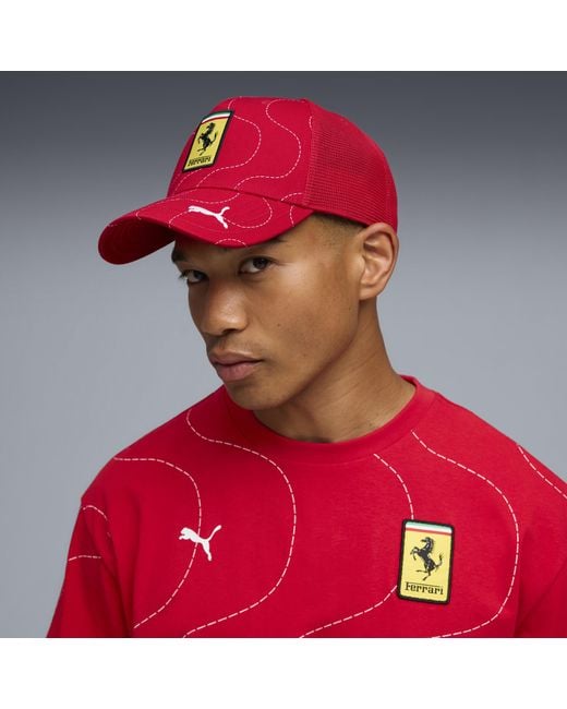Gorra Trucker Scuderia Ferrari Monza, Accesoiros, Rosso Corsa PUMA de color Red
