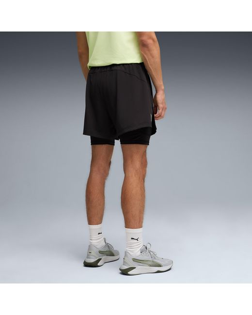 PUMA Blue Pwrmode Training 2-In-1 Stretch Woven Shorts for men