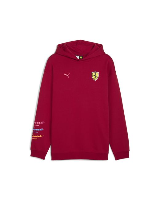 Sudadera Con Capucha Scuderia Ferrari Miami Graphic Para Hombre, Motorsport, Dark Crimson PUMA de hombre de color Red