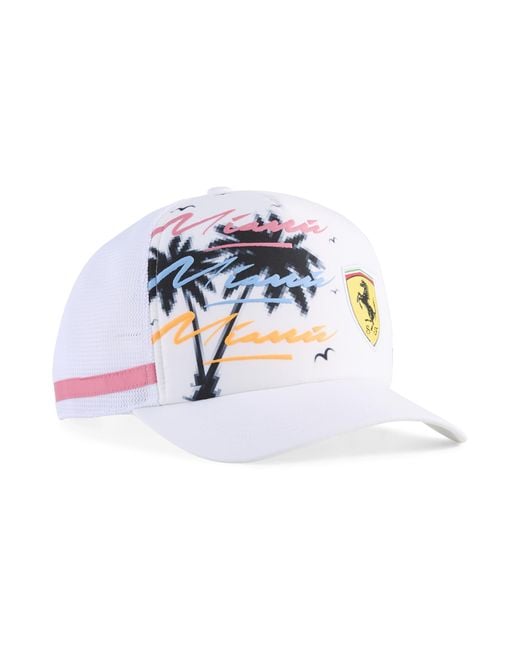 Cappellino Stile Trucker Scuderia Ferrari Sketches di PUMA in Blue
