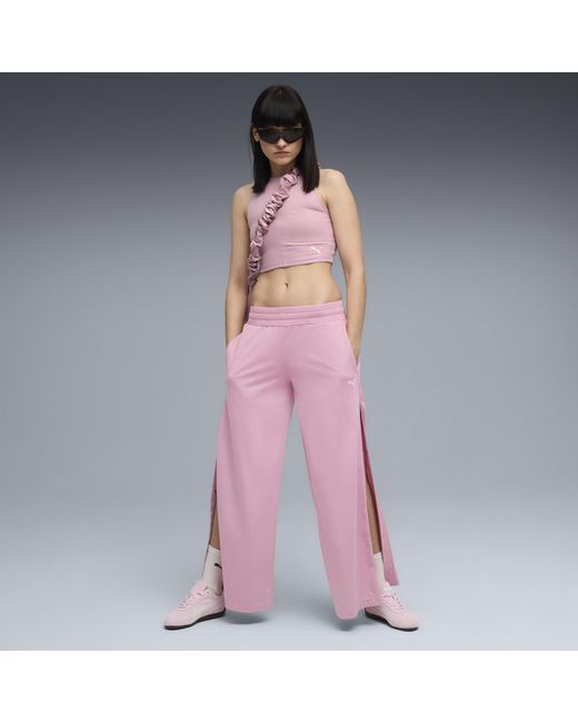 Pantaloni A Vita Bassa Wardrobe Essentials Da Donna, Abbigliamento, Poised Rosa di PUMA in Pink