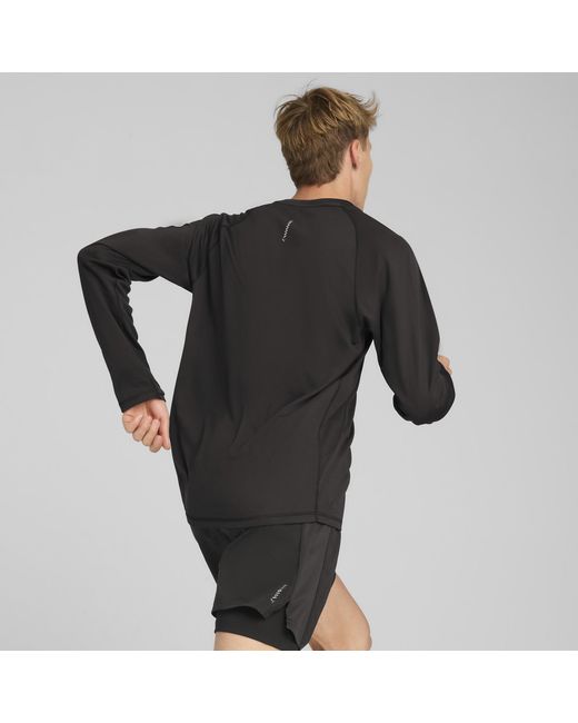 PUMA Black Velocity Long Sleeve Running Top for men