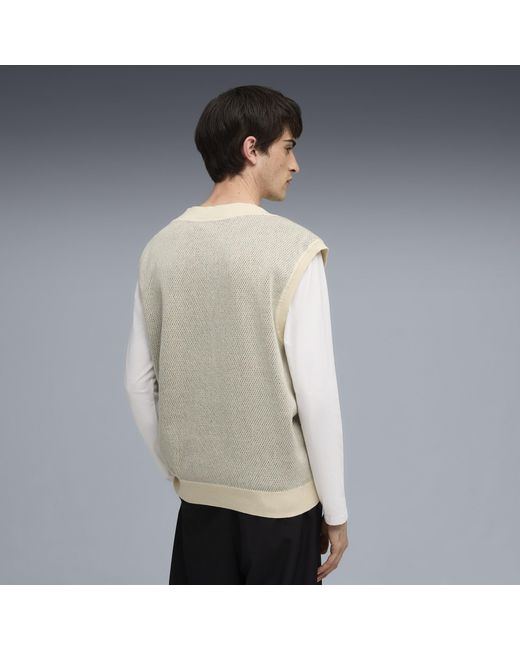 PUMA Gray Knit Vest for men