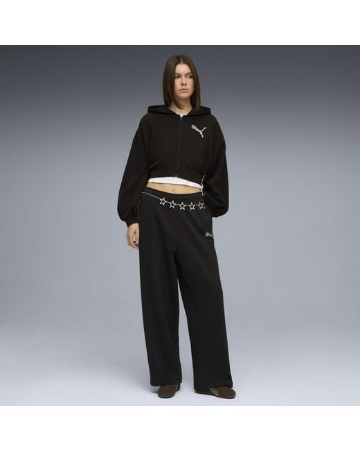 PUMA Black Essentials Graphics Bedazzled Slouchy Pants