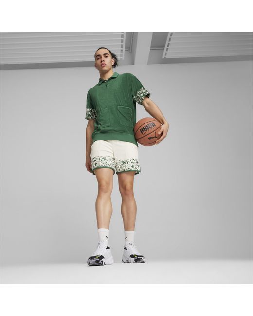 PUMA The Fairgrounds Terry Basketball-Shorts in White für Herren
