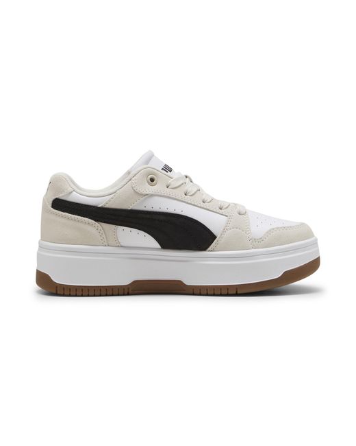 PUMA White Rebound Femme Suede Sneakers