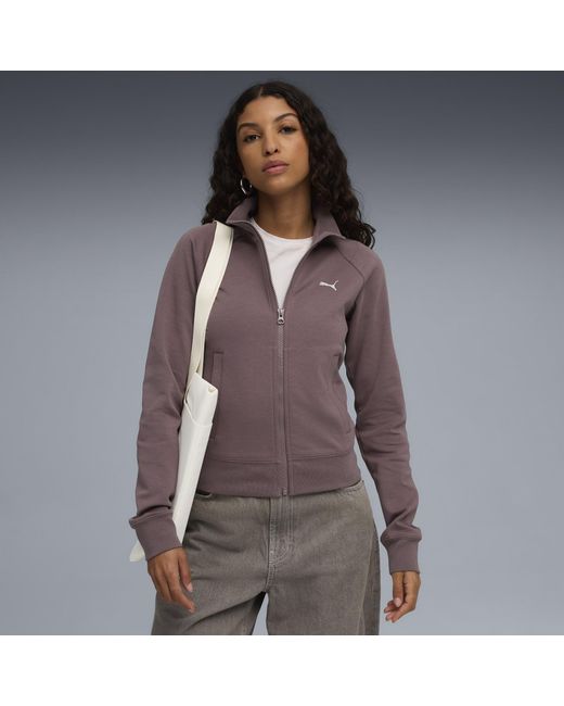 PUMA Brown Ess Slim Track Jacket Dk