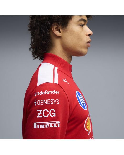PUMA Red Scuderia Ferrari Hp Replica T7 Half Zip for men