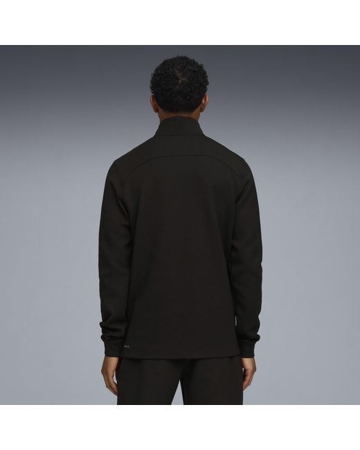 PUMA Black Cloudspun Quarter-Zip Training Top for men