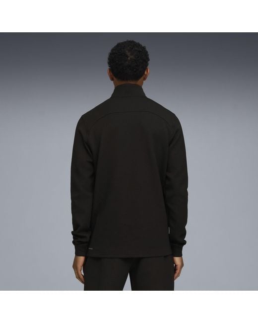 PUMA Black Cloudspun Quarter-Zip Training Top for men