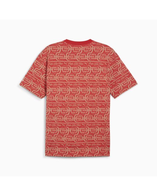 PUMA Red X Palm Tree Crew Striped T-shirt for men