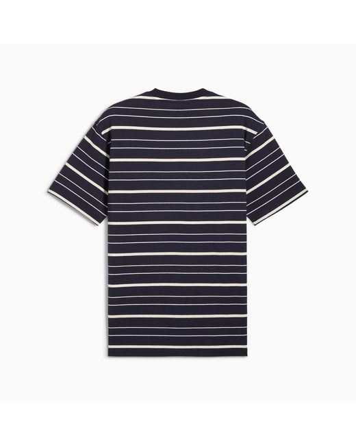 PUMA Black Mmq Striped T-Shirt for men