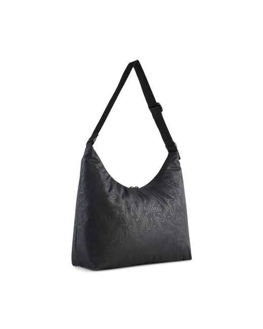 PUMA Black Pop 7,5 L Slouchy Hobo-Bag, Accessoires, /Script Aop