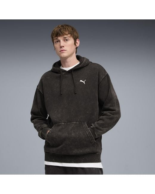 PUMA Essentials Elevated Relaxed Wash Hoodie Herren in Black für Herren