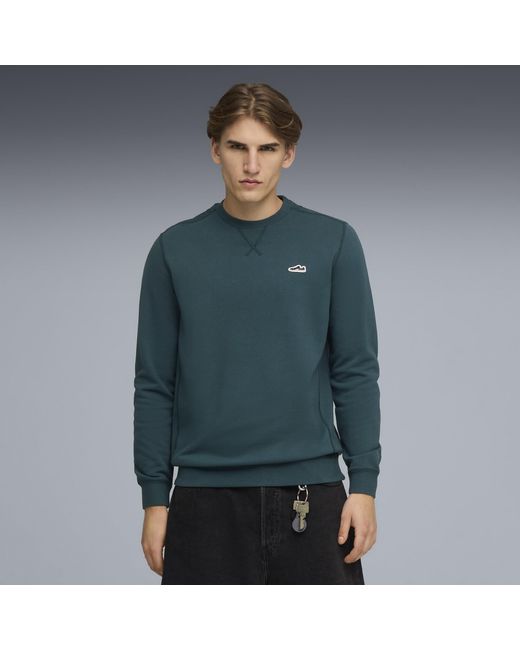 PUMA Green Wardrobe Essentials Suede Crew for men
