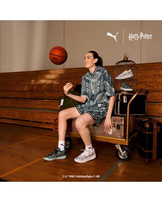 Scarpe Da Basket Stewie 4 Harry Potter Da Donna, Scarpe, Bianco/Verde Terrain di PUMA in Metallic