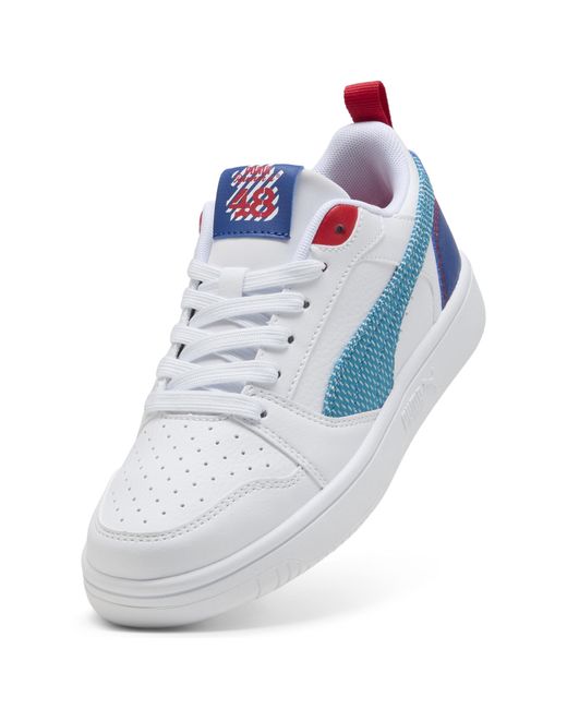 Zapatillas Rebound V6 Low Run Fun Juveniles, Calzado, Blanco/Tropical Azul/Clyde Royal PUMA de color Blue