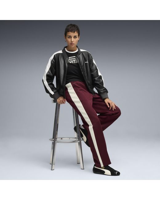 PUMA Purple T7 Always On Straight Trainingshose Damen, Ruby Shimmer