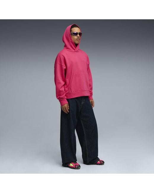 PUMA Pink Wardrobe Essentials Fleece Hoodie for men