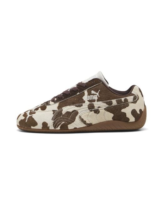PUMA Brown Speedcat Cow Print Animal Print Sneakers
