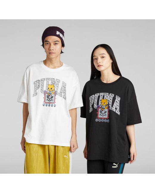 Camiseta De Manga Corta Nekosan X Hoops Dylan Graphic Extragrande PUMA de hombre de color Black
