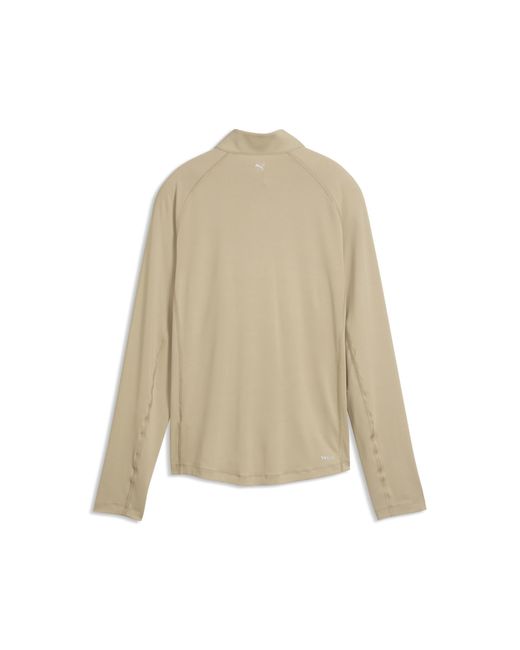 PUMA Natural You-V Solid Quarter-Zip Golf Top