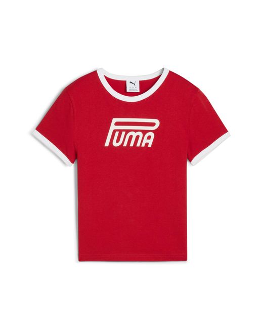 PUMA Red Future..Archive Graphic Slim T-Shirt Damen, Kleidung