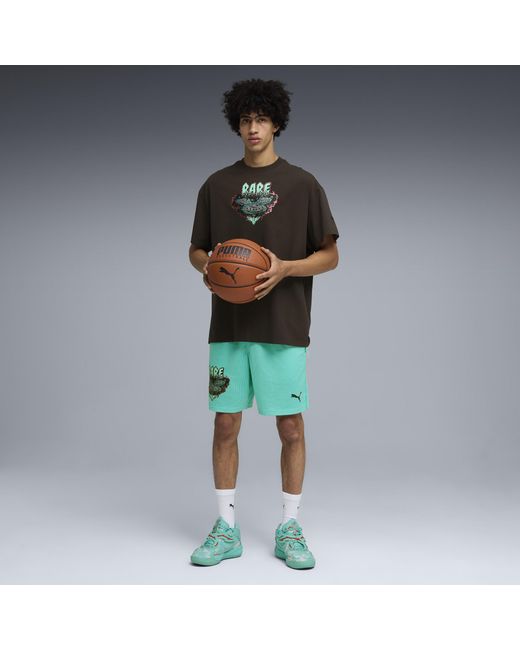 PUMA Green Melo World Oversized 7" Basketball Shorts for men